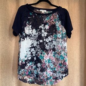 Sheer Floral Lace Patterned Top